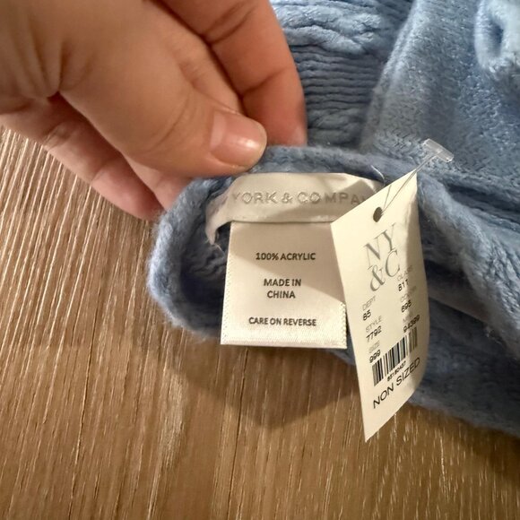 New York and Co. Blue Scarf and Glove Set - Picture 2 of 5